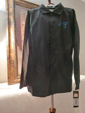 NFL Carolina Panthers Black Child size 8 Windbreaker Jacket with Blue Logo